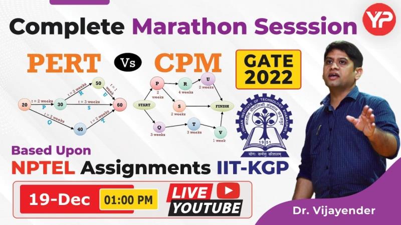 NPTEL Assignments Marathon PERT and CPM